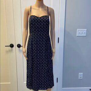 NWT francesca’s Navy Polka Dot Midi Dress L